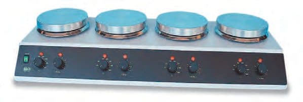 Agitatore elettromagnetico multiplo con riscaldamento F 64 – 4 posti indipendenti