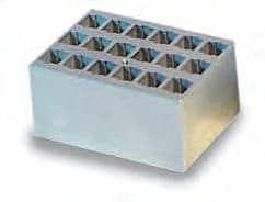 Blocco in alluminio per cuvette 10 mm (18 fori) – per cuvette 10 mm; 18 fori 12,5 x 12,5 mm