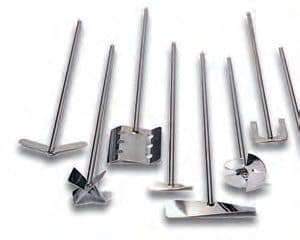 Asta per agitazione in acciaio inox, palette 45 x 40 mm, L 350 mm – palette 45 x 40 mm, Ø innesto 8 mm, lunghezza 350 mm (foto n° 4)